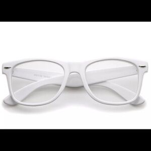 White Retro Clear Lens Glasses Men’s or Women’s